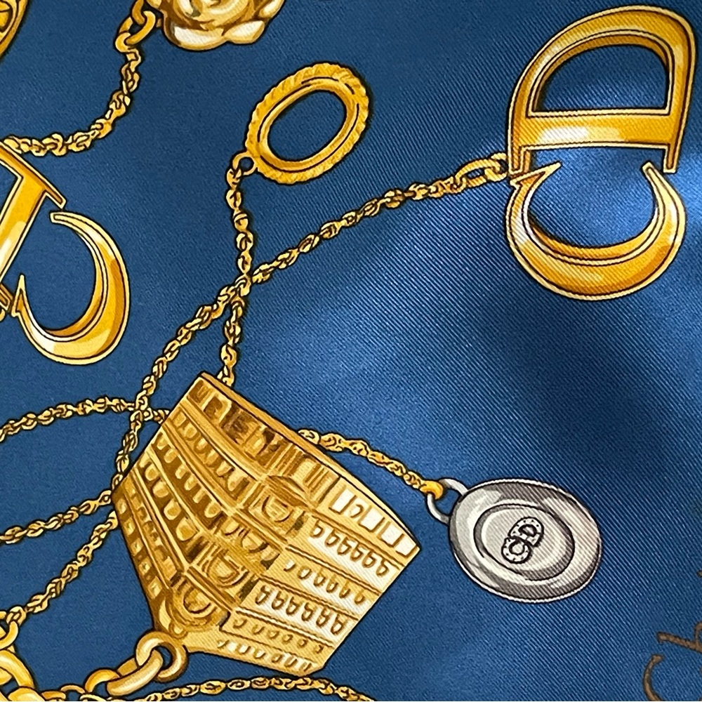 Christian Dior Blue and Gold Scarf - Picture 12 of 16